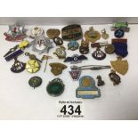 A QUANTITY OF MIXED BADGES SOME ENAMEL. GPO, RAF INCLUDES SILVER