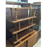 A FOUR TIER MAHOGANY WHAT-NOT, 86 X 87 X 24CM