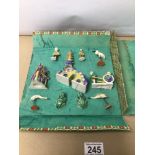 MIXED MINIATURE PORCELAIN FIGURES AND MORE OF ORIENTAL PIECES