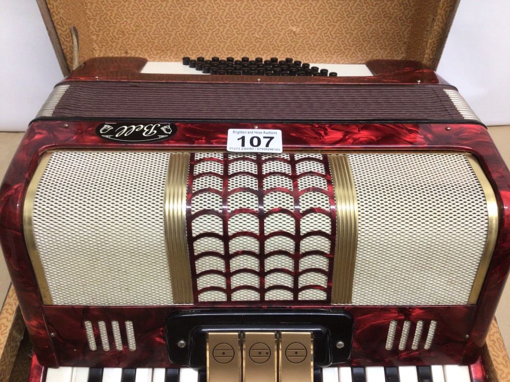 A CASED BELL FORTY-EIGHT BASS THREE COUPLER PIANO ACCORDION - Image 4 of 5