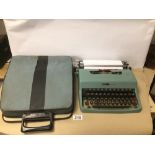 A VINTAGE OLIVETTI LETTERA 32 TYPEWRITER WITH CASE A/F