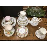 A QUANTITY OF PART TEA SETS INCLUDING COLCLOUGH, PARAGON AND MORE