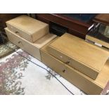 A PAIR OF MODERN OAK BEDSIDE CHESTS