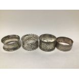 FOUR HM SILVER NAPKIN RINGS 64.4g