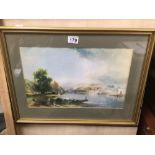 A FRAMED AND GLAZED PRINT (CLIFTON FROM ASTON MEADOWS) J.B.PYNE (1836)