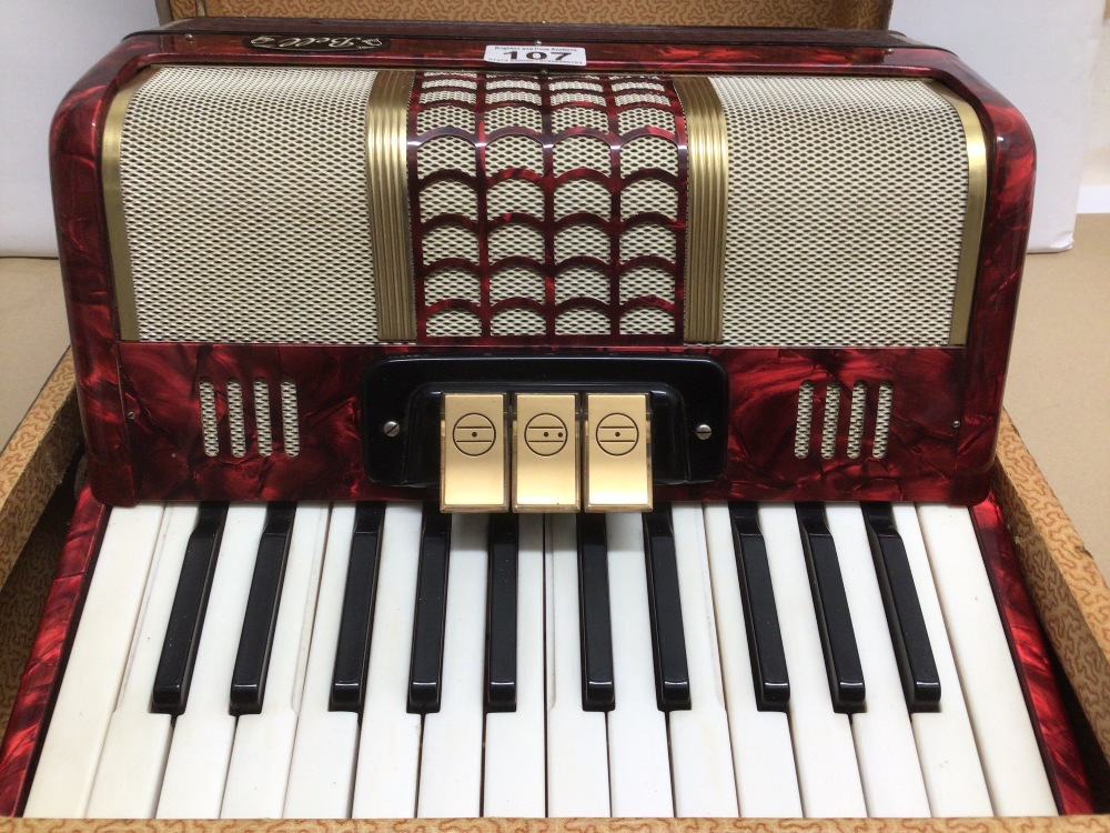 A CASED BELL FORTY-EIGHT BASS THREE COUPLER PIANO ACCORDION - Image 3 of 5