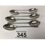A SET OF SIX HM SILVER SEAL END COFFEE SPOONS SHEFFIELD 1947 67g