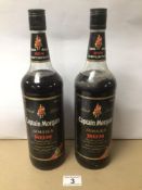 TWO 1980s BLACK LABELS CAPTAIN MORGAN JAMAICAN RUM (SEALED AND WITH CONTENTS)