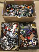 THREE LARGE BOXES OF MIXED LEGO, INCLUDES STARWARS TECHNICS AND MORE