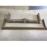 TWO VINTAGE BRASS FENDER ONE EXTENDING THE OTHER 135 X 37CM