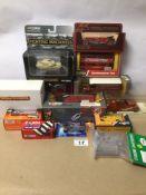 A COLLECTION OF VINTAGE BOXED DISPLAY DIE-CAST MODEL VEHICLES INCLUDES CORGI, DINKY, MATCHBOX AND