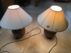 A PAIR OF MODERN CHINA LAMPS 56CM
