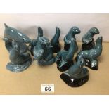 TEN POOLE POTTERY FIGURES THAT INCLUDES SEALS, OTTERS AND A FISH