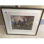 A FRAMED AND GLAZED WATERCOLOUR ATTRIBUTED AND SIGNED THOMAS IVESTER LLOYD ROYAL HORSE ARTILLERY