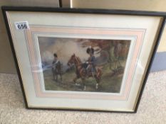 A FRAMED AND GLAZED WATERCOLOUR ATTRIBUTED AND SIGNED THOMAS IVESTER LLOYD ROYAL HORSE ARTILLERY