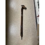 FIVE VARIOUS WALKING STICKS, FOUR WITH SILVER MOUNTS