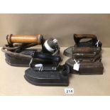 FOUR VINTAGE ELECTRIC IRONS