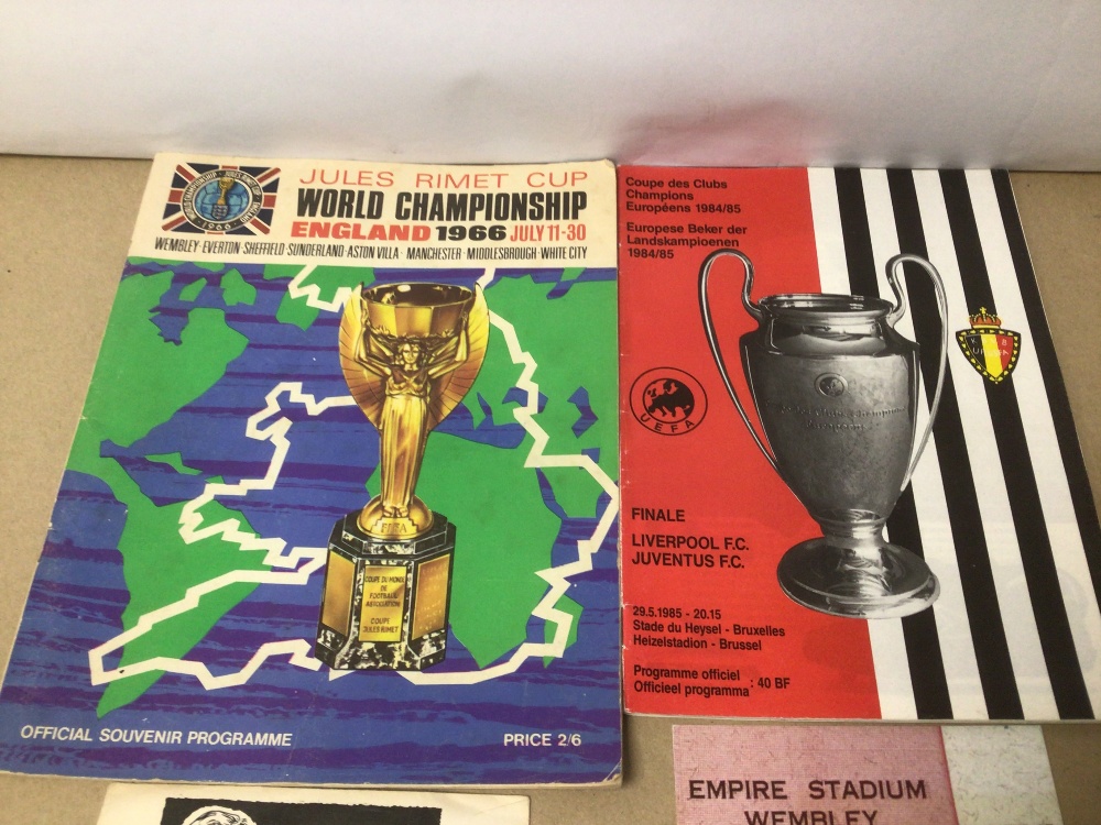 A 1966 JULES RIMET CUP WORLD CHAMPION PROGRAMME WITH TICKET AND A LIVERPOOL F.C. VS JUVENTUS F.C. - Image 2 of 6