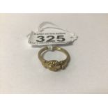 A HALLMARKED 9CT GOLD OPENING HANDS RING, 4.3G