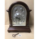 A 19TH CENTURY BRACKET CLOCK WITH AN EIGHT DAY DURATION MOVEMENT PLAYING THE TING TANG CHIME BY