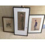 THREE FRAMED AND GLAZED MILITARY WATERCOLOURS, GUNNERS, 6TH DRAGON GUARDS, AND OFFICER INKHAKI