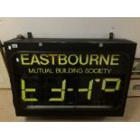 A LARGE CLOCK EASTBOURNE MUTUAL BUILDING SOCIETY 100 X 26 X 70CM