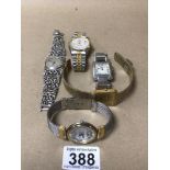 FIVE VINTAGE WATCHES MIXED LADIES AND GENT’S, INCLUDES VENDOME, LIMIT, AND MORE