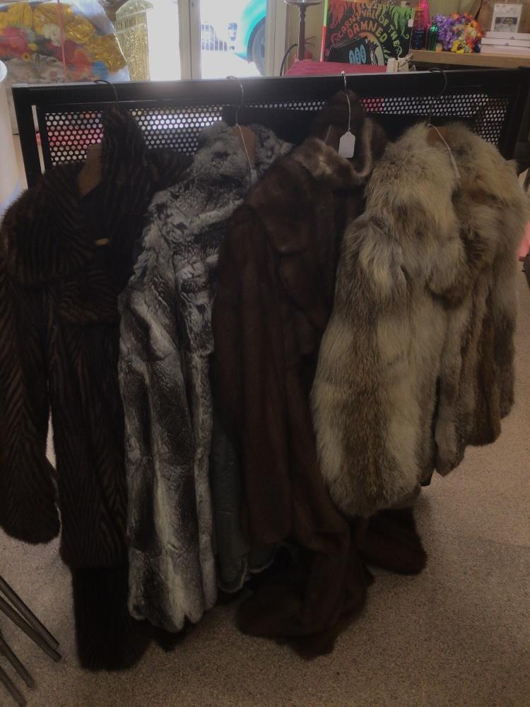 THREE VINTAGE FUR COATS WITH A FUR JACKET