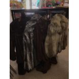 THREE VINTAGE FUR COATS WITH A FUR JACKET