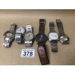 A MIXED COLLECTION OF VINTAGE WATCHES NOT IN WORKING ORDER, INCLUDES CALVIN KLEIN, FEREL, ROTARY AND