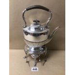 AN ALEX CLARK LONDON WELBECK PLATE TEAPOT STAND AND BURNER