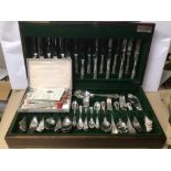 A BUTLER CANTEEN SILVER PLATED KINGS PATTERN CUTLERY SET, TOGETHER WITH A SMALLER SET OF SIX