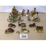 A COLLECTION OF EARLY PLASTIC ORIENTAL MODELS, RICKSHAWS & GARDEN SCENES