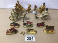 A COLLECTION OF EARLY PLASTIC ORIENTAL MODELS, RICKSHAWS & GARDEN SCENES