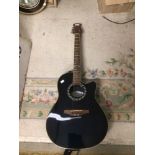 A ROUNDBACK ELECTRIC ACOUSTIC GUITAR BY APPLAUSE MODEL NO A E 28M