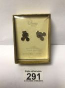A PAIR OF SILVER DISNEY MICKEY MOUSE EARRINGS, BOXED