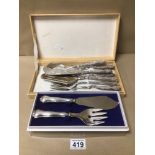 A QUANTITY OF CONTINENTAL SILVER HANDLES 800 SERVING SETS WIITH A BOXED SILVER 830 KV CONTINENTAL
