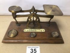 A SET OF VINTAGE POST OFFICE SCALES