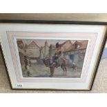 A FRAMED AND GLAZED WATERCOLOUR ATTRIBUTED AND SIGNED THOMAS IVESTER LLOYD ROYAL HORSE ARTILLERY