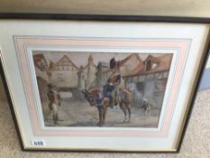 A FRAMED AND GLAZED WATERCOLOUR ATTRIBUTED AND SIGNED THOMAS IVESTER LLOYD ROYAL HORSE ARTILLERY