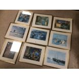 A SET OF EIGHT FRAMED AND GLAZED PRINTS OF FAMOUS ARTISTS, 42 X 49CM