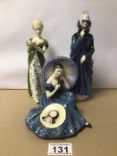 THREE ROYAL DOULTON FIGURINES, ‘PENSIVE MOMENTS’ (HN2704), ‘VENETA’ (HN2722), AND ‘MASQUE’ (