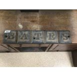 A METAL (BATES) SIGN 50 X 10CM (HEAVY)