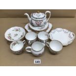 MIXED CHINA ITEMS, COALPORT, WEDGWOOD, AND ROSLYN TEA SERVICE