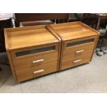 TWO QUALITY MODERN BEDSIDE CHESTS WITH LIFTING LIDS, 57 X 47 X 54CM