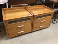 TWO QUALITY MODERN BEDSIDE CHESTS WITH LIFTING LIDS, 57 X 47 X 54CM