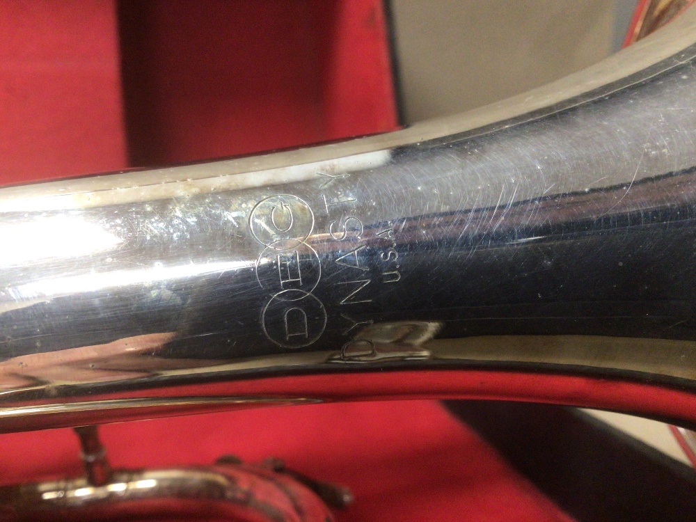 AN AMERICAN D.E.C DYNASTY CORNET, IN HARD PADDED CASE, WITH CONTENTS INCLUDING CLEANING KIT, - Image 3 of 4