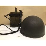 A 1954 BRITISH ARMY MARK 4 TURTLE HELMET ROC KOREAN WA ERA ORIGINAL LEATHER LINER (SIZE 7)