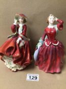 TWO ROYAL DOULTON FIGURINES BLITHE MORNING (HN2065) AND TOP'O'THE HILL (HN1834)