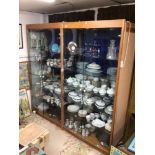 A DOUBLE FRONT (PAIR) OF DISPLAY CABINETS 232 X 224 X 60CM